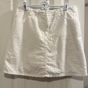 Croft & Barrow White Cotton Eyelet Skort, Summer Casual Mini, Size 12 Women's